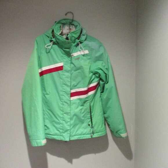 Womens Orage Ski Snow Winter Jacket 3 in 1 Green White Hooded - Picture 3 of 12